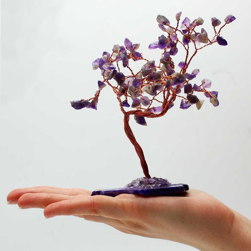 Albero di gemme grande - Ametista su base di Agata naturale (100 pietre) - Aureth