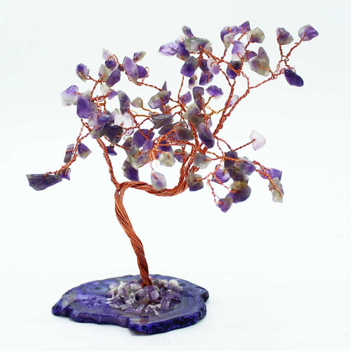 Albero di gemme grande - Ametista su base di Agata naturale (100 pietre) - Aureth