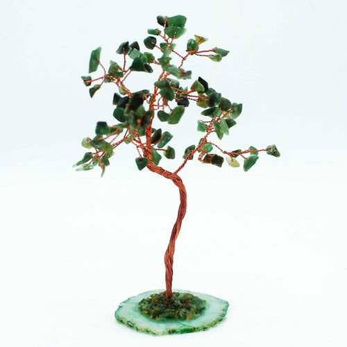 Albero di gemme grande - Avventurina verde su base di Agata verde (100 pietre) - Aureth