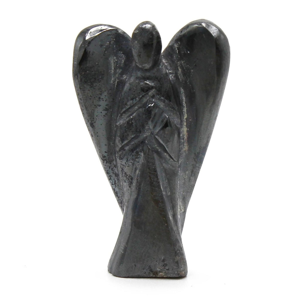 Angelo in Pietra Scolpito a Mano - Ematite - Aureth