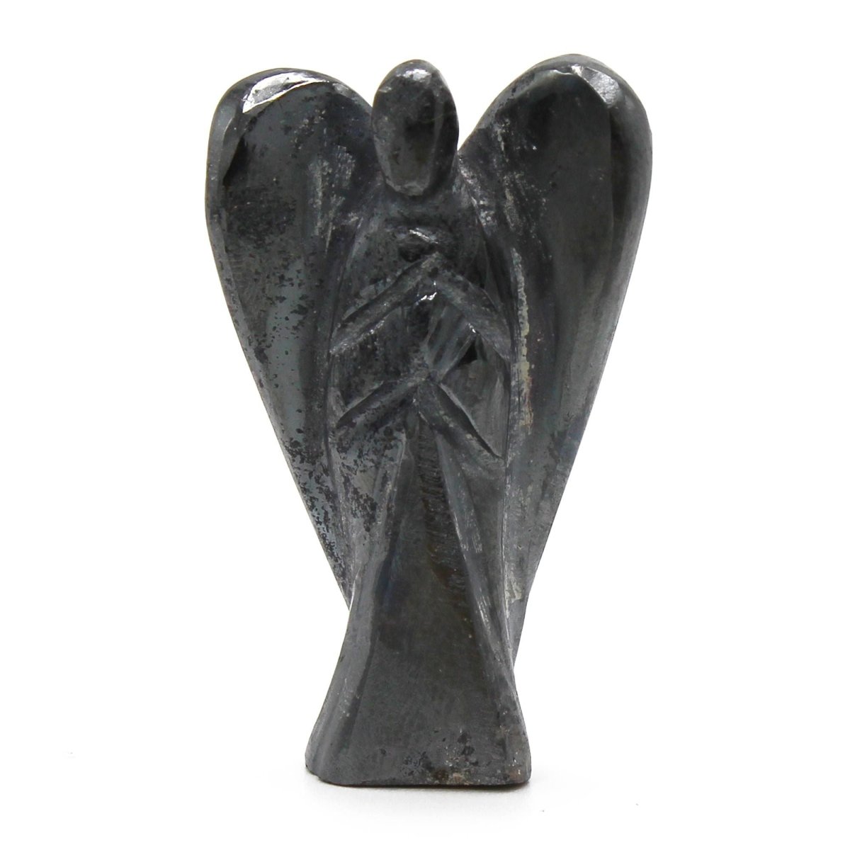 Angelo in Pietra Scolpito a Mano - Ematite - Aureth