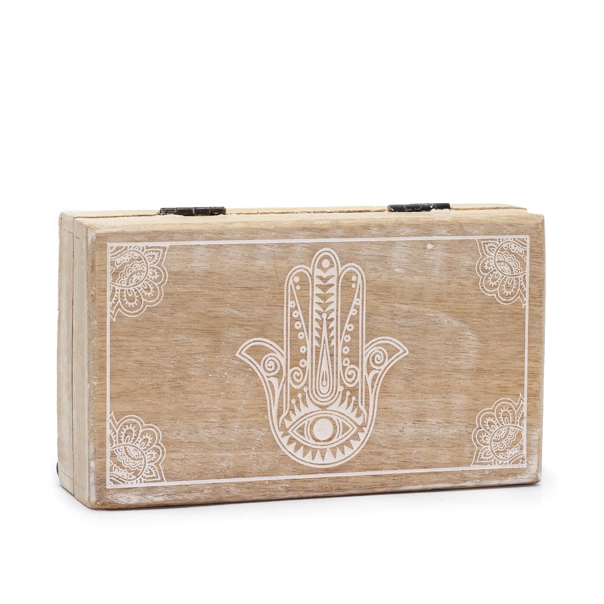 Scatola Quadrata Hamsa Bianco 17x10x4,2 cm