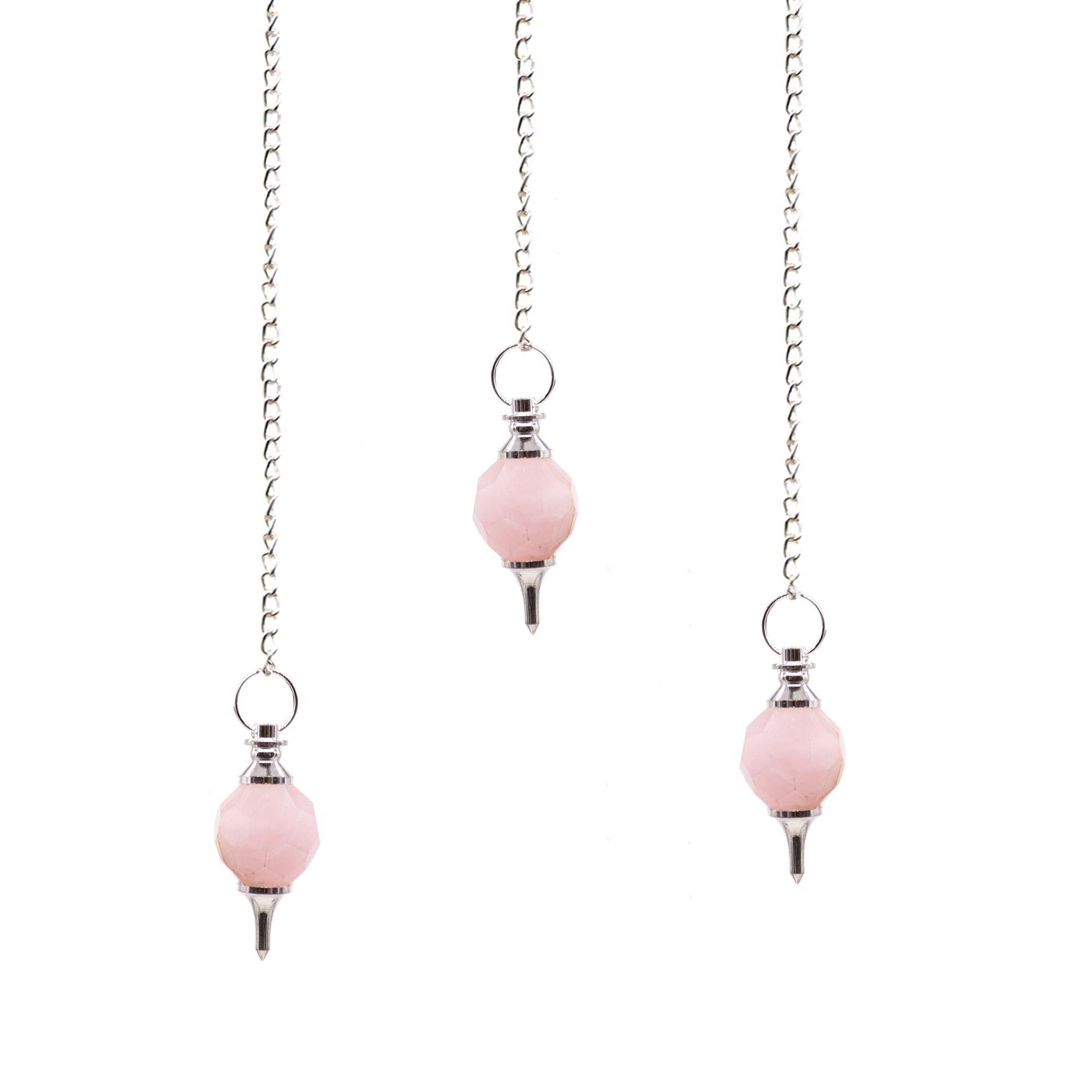 Pendolo Gemma Sfaccettata - Quarzo Rosa 1pezzo