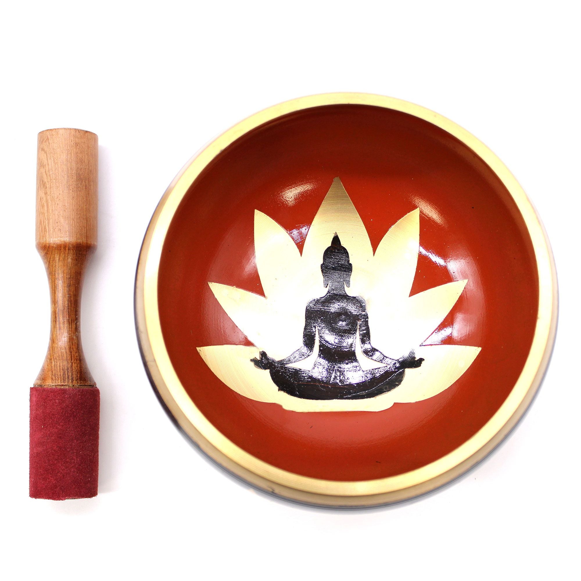 Set Campana Tibetana Grande - Nero/Arancione 14cm