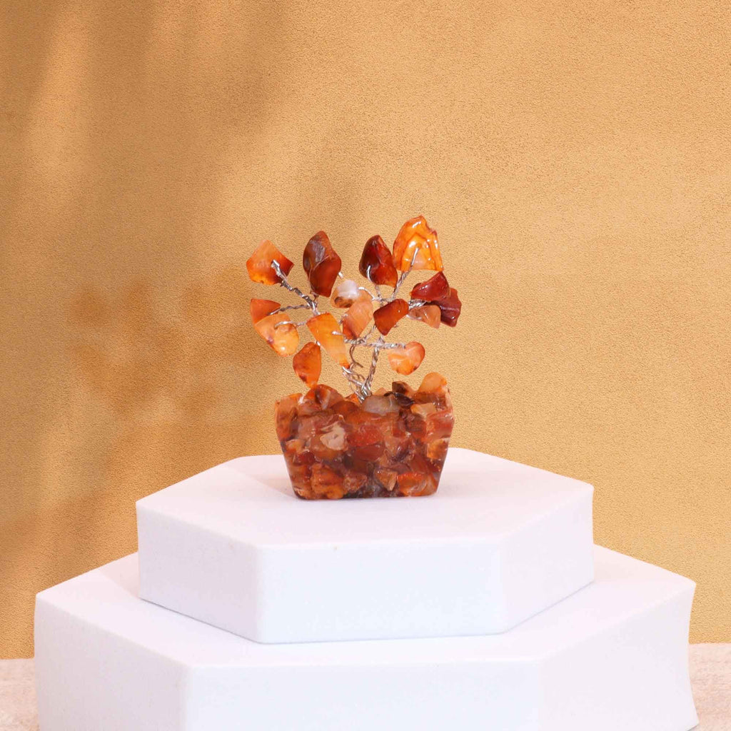Alberello di Gemme in Orgonite con Corniola (15 pietre)