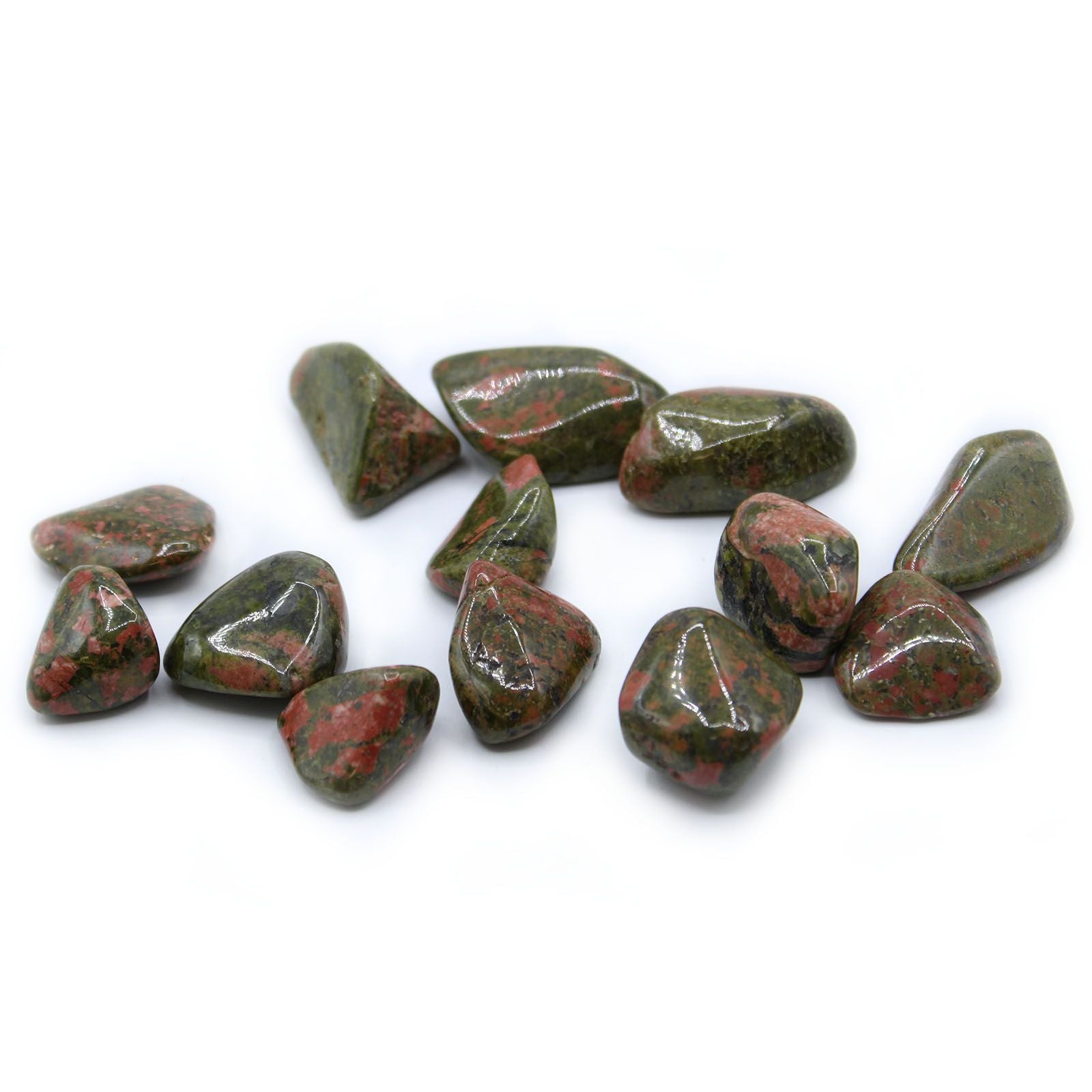 Pietre Burattate Unakite Grandi 24pezzi