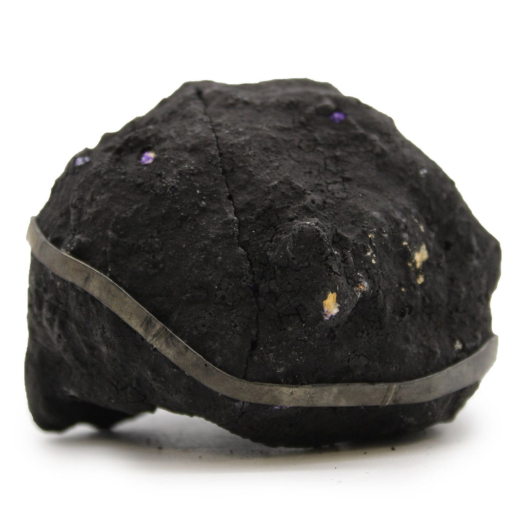 Geodi di Calcite Colorata - Roccia Nera - Viola 1pezzo