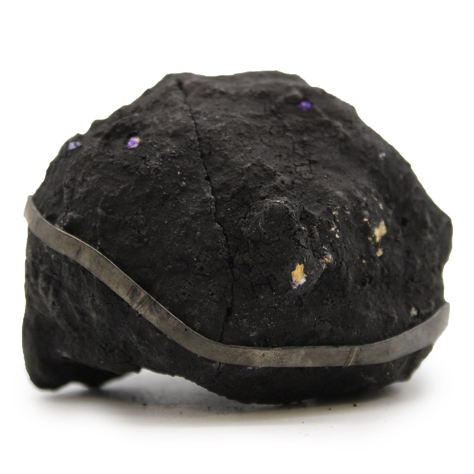 Geodi di Calcite Colorata - Roccia Nera - Viola 1pezzo
