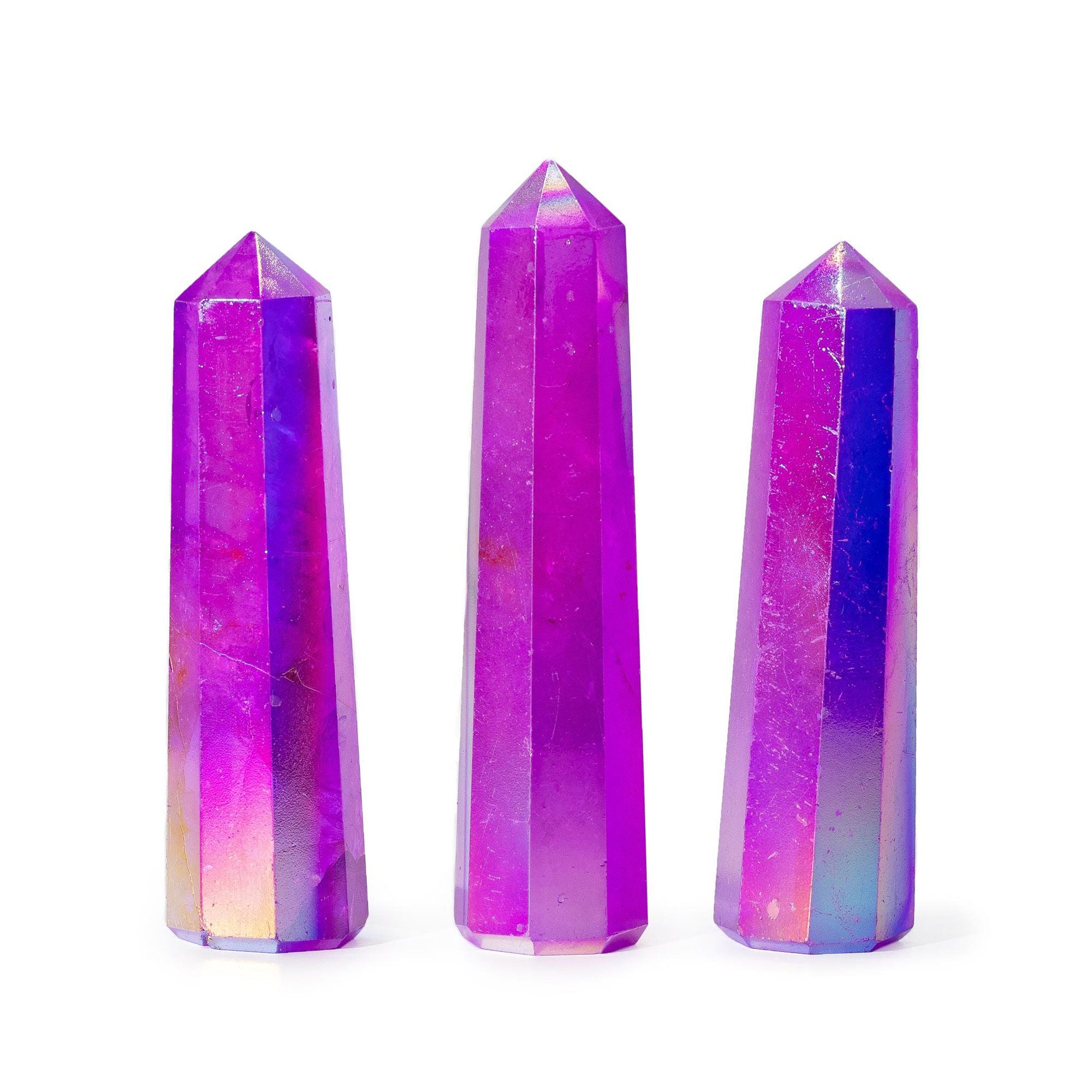 Obelisco Aura Cristallo Quarzo Viola 9cm 1pezzo
