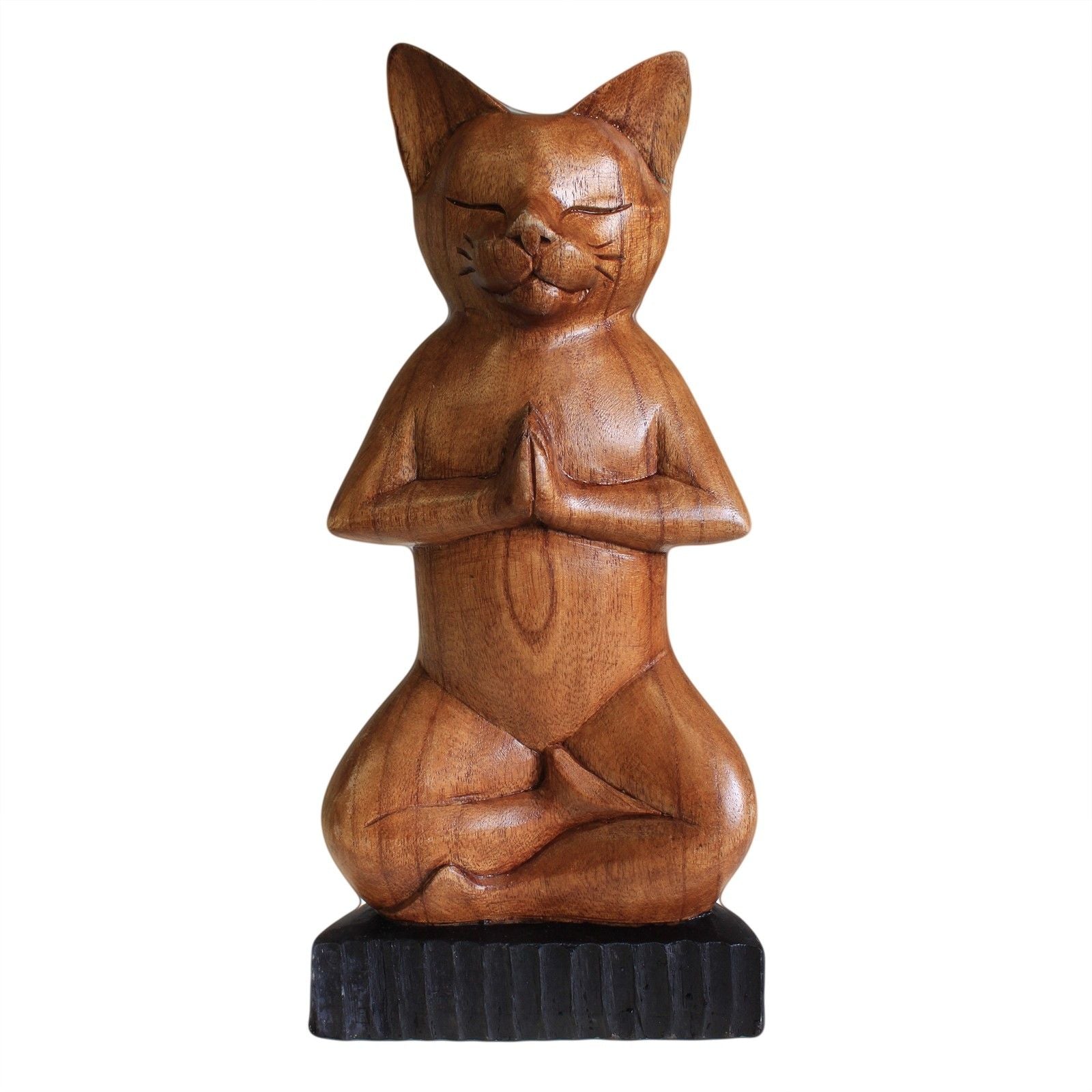 Gatto Yoga Intagliato a Mano - Posizione del Loto