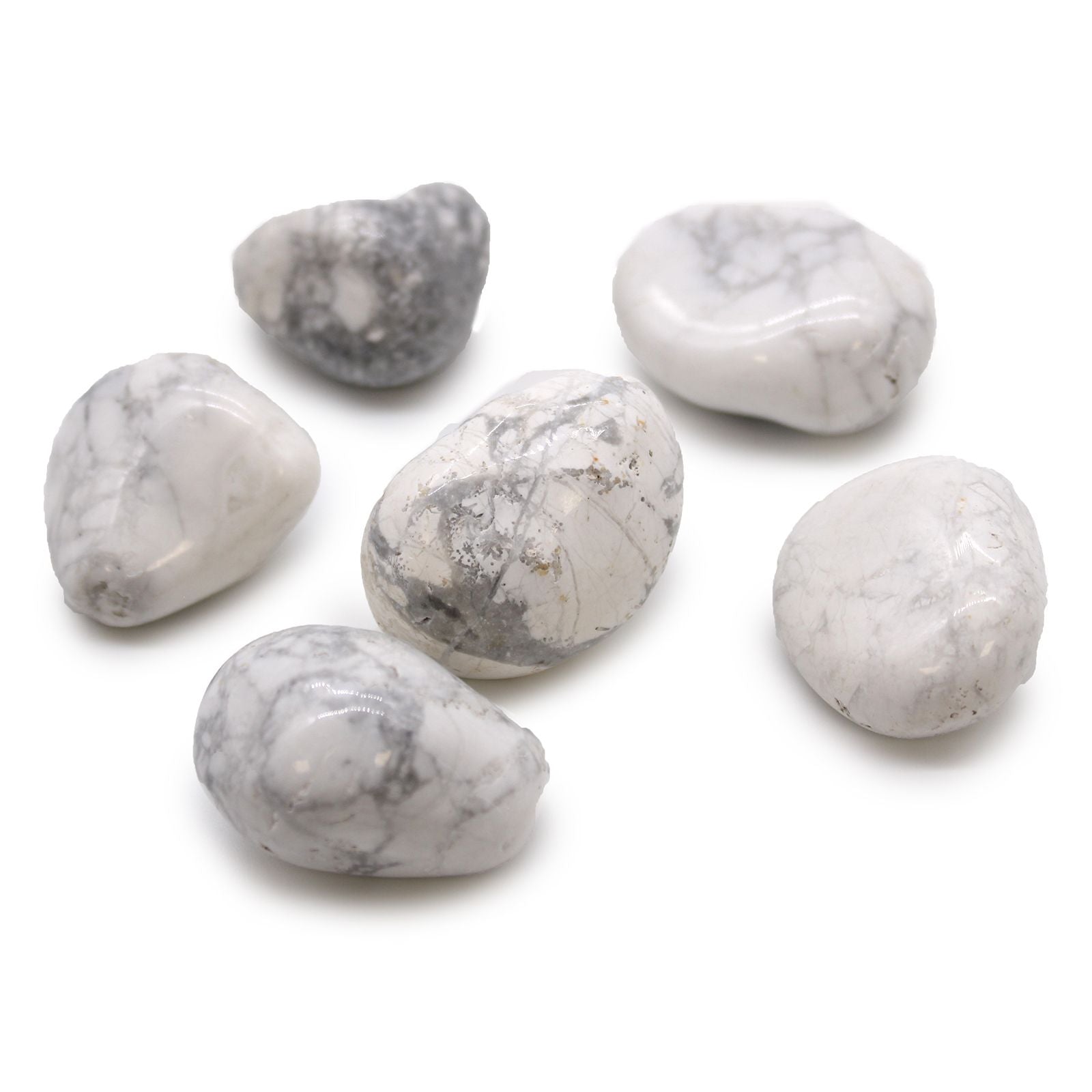 Pietre Burattate Africane Grandi - Howlite Bianca 6pezzi