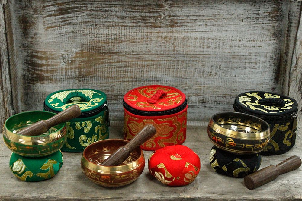 Ciotola Tibetana Mini Rossa con Set Regalo Completo