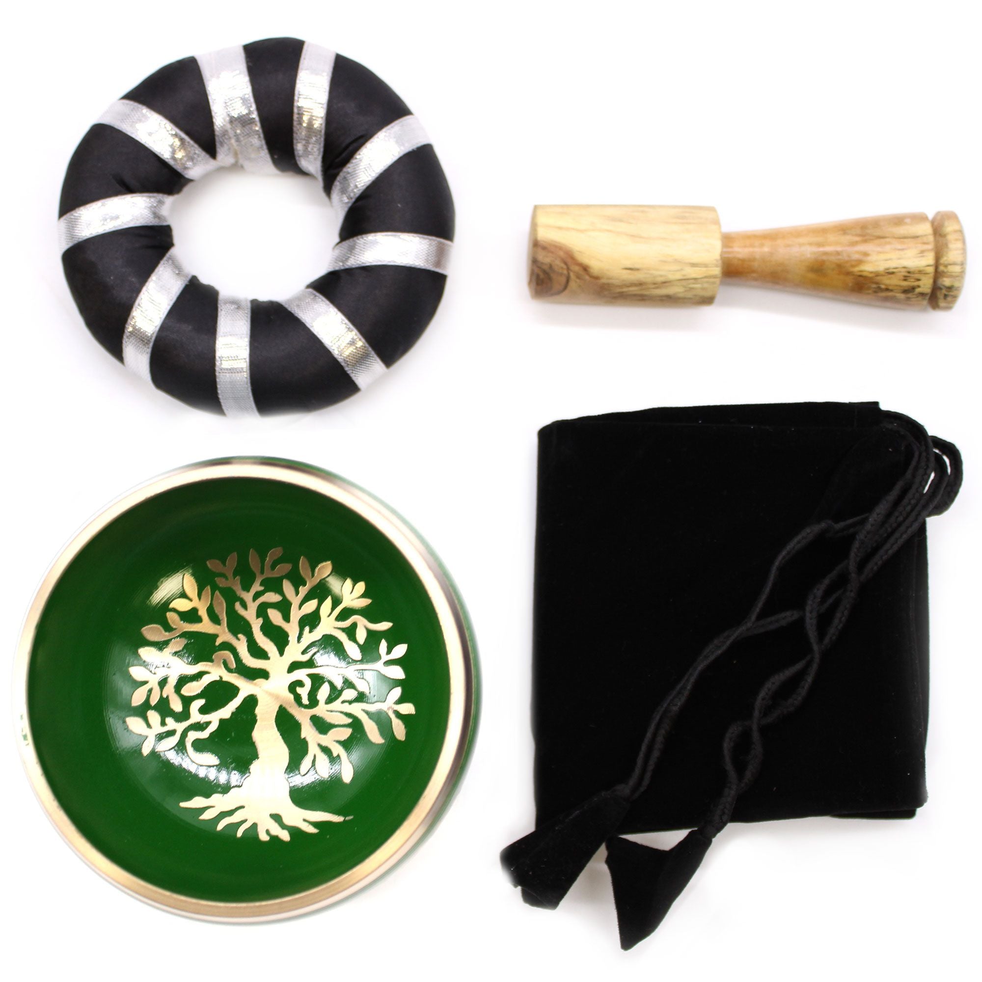 Set Ciotola Tibetana Albero della Vita Verde 10,7cm
