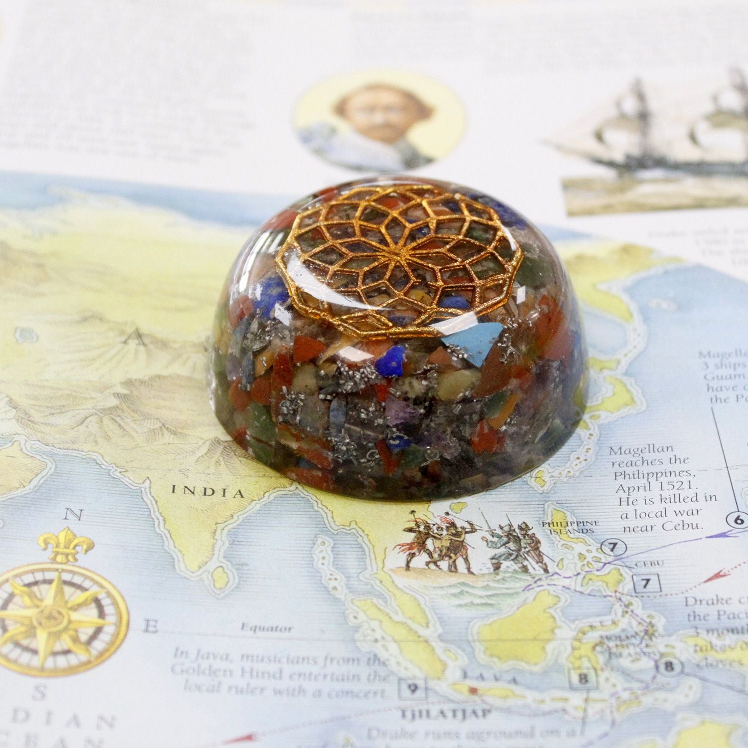 Supporto Energetico da Scrivania Orgonite - Multi Pietra