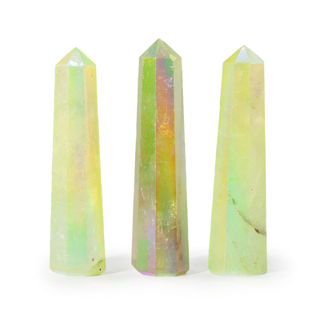 Obelisco Quarzo Aura Verde Pallido 9cm 1pezzo