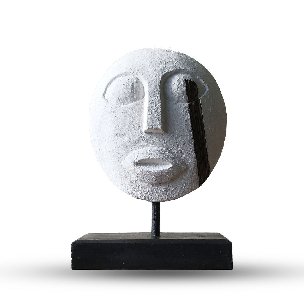 Maschera Decorativa Tribale Timor Bianca 27x20cm