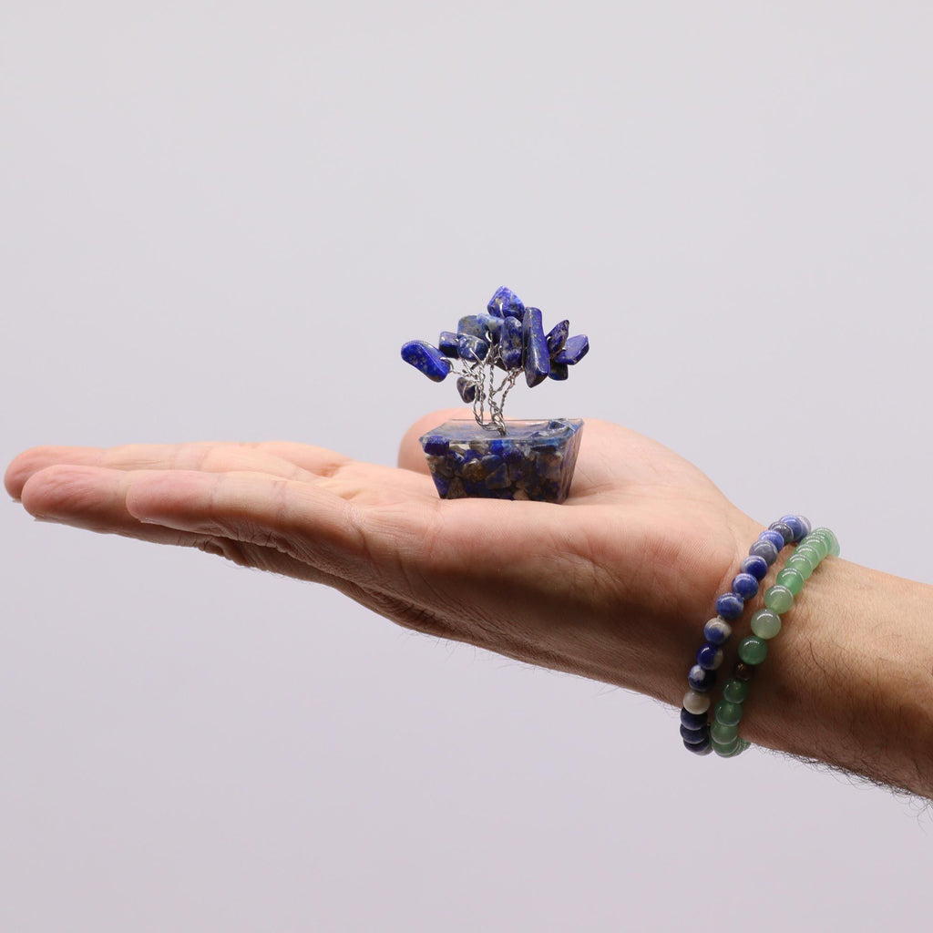 Alberello Mini su Base Orgonite - Sodalite 15 Pietre