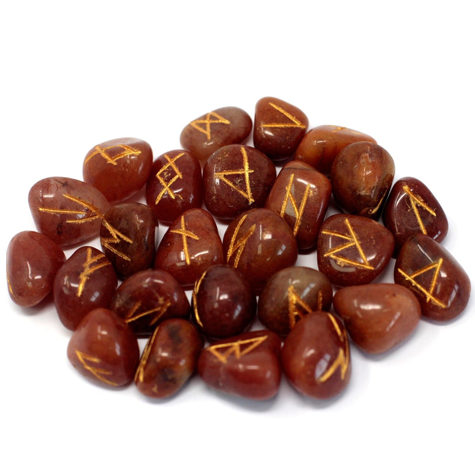 Set di Rune in Pietra - Avventurina Rossa