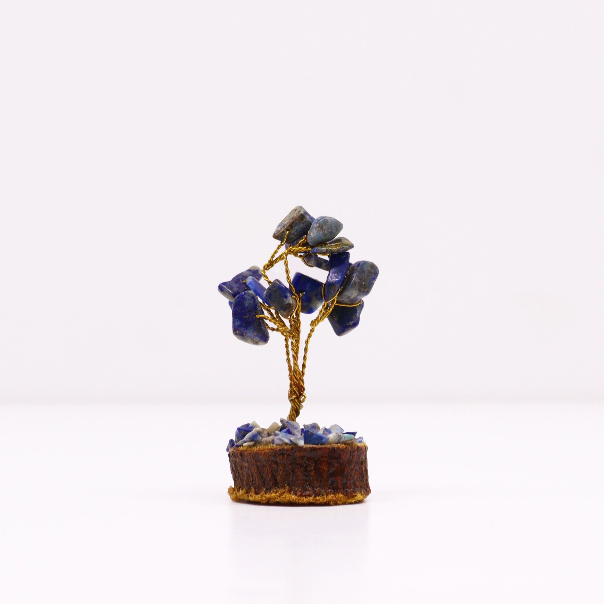 Alberello di Sodalite su Base in Legno, 15 Pietre