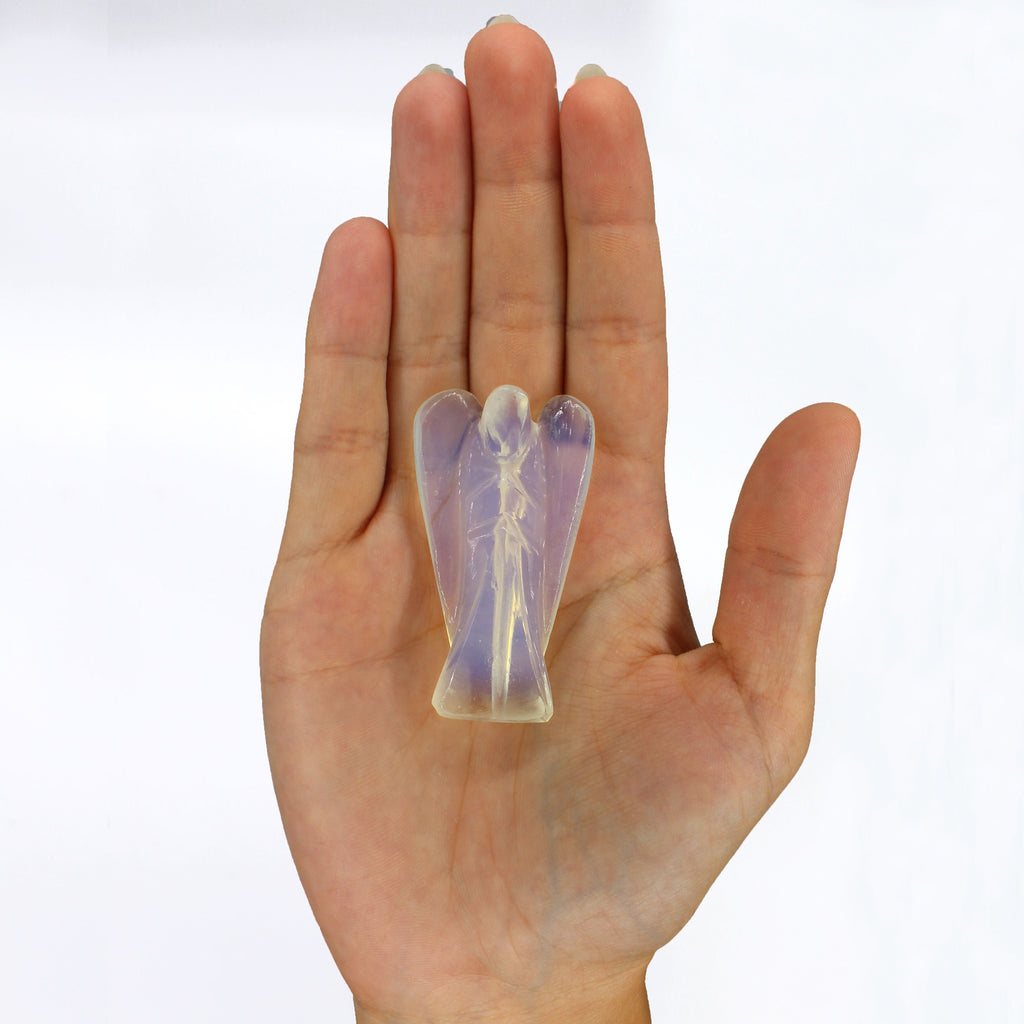 Angelo in Pietra Scolpita a Mano - Opalite
