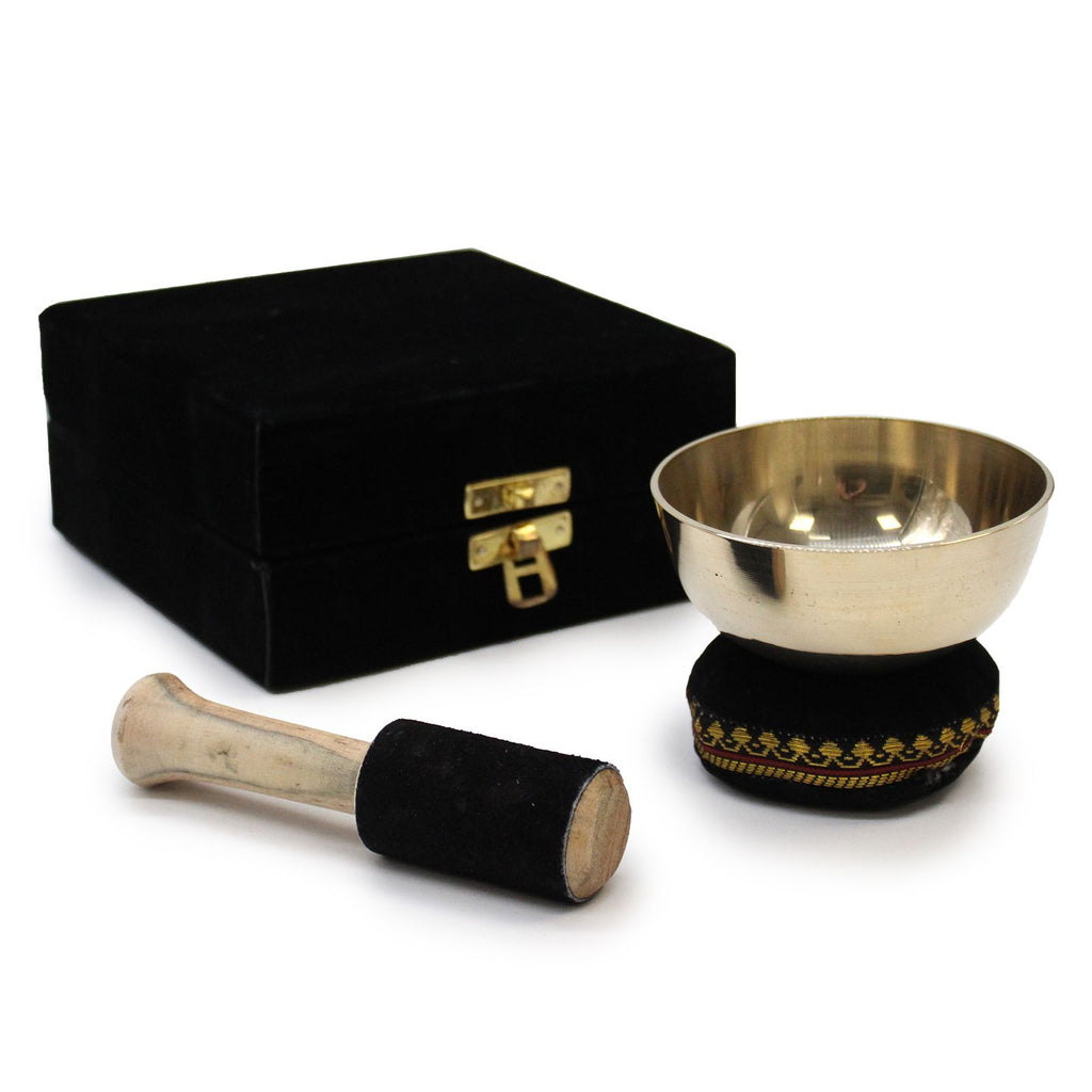 Set Campana Tibetana in Ottone 9cm con Accessori