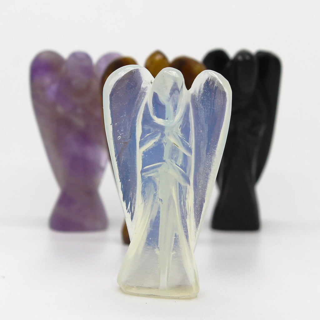 Angelo in Pietra Scolpita a Mano - Opalite