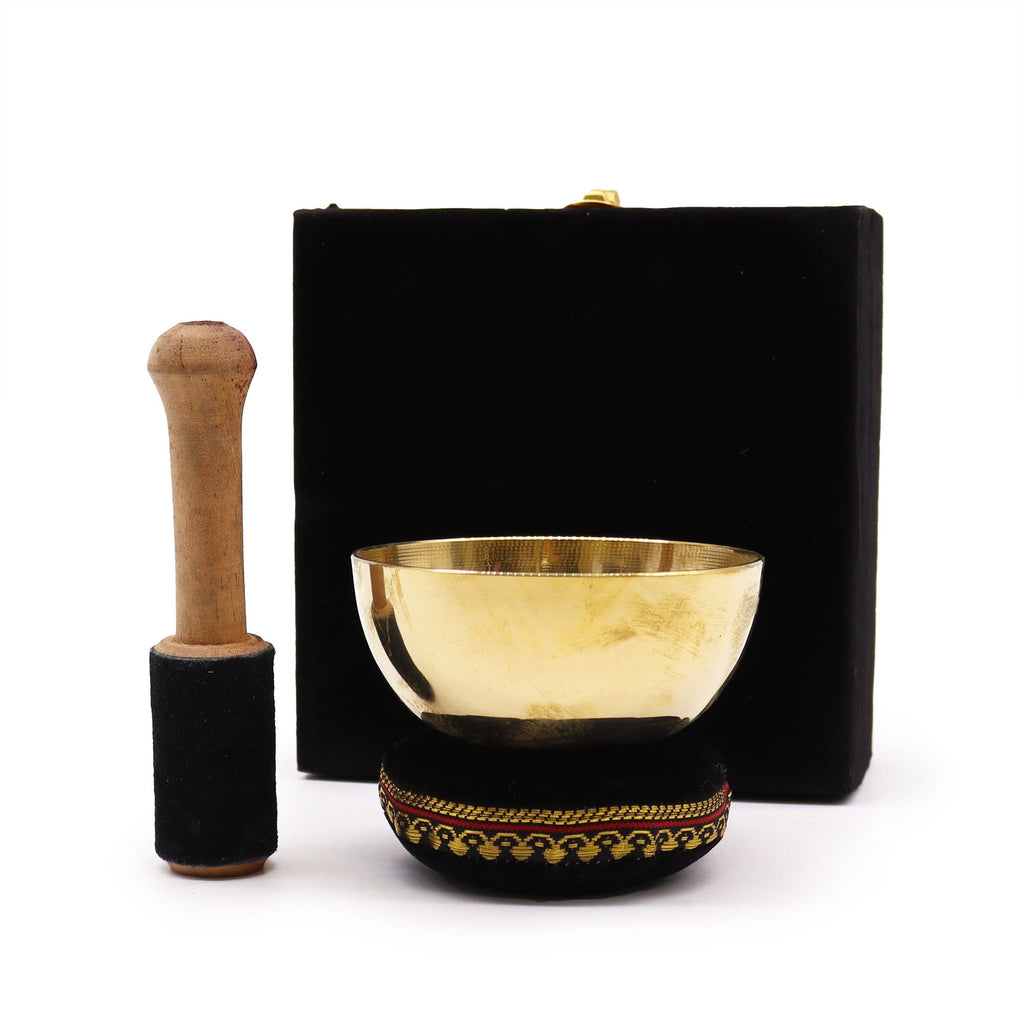 Set Campana Tibetana in Ottone 9cm con Accessori