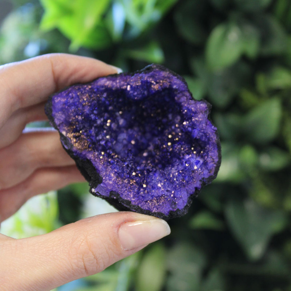 Geodi di Calcite Colorata Nero Turchese Viola 1pezzo