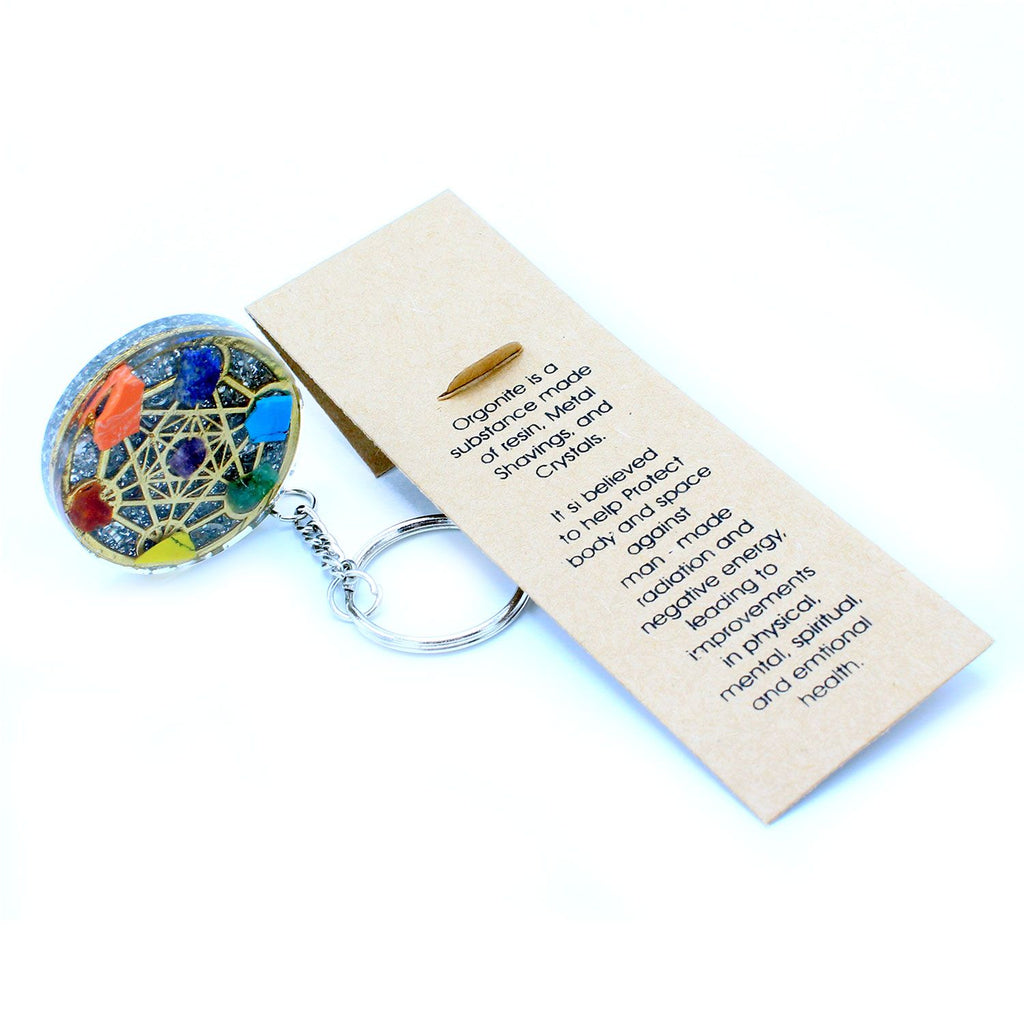 Portachiavi Orgonite Rotondo Sette Chakra