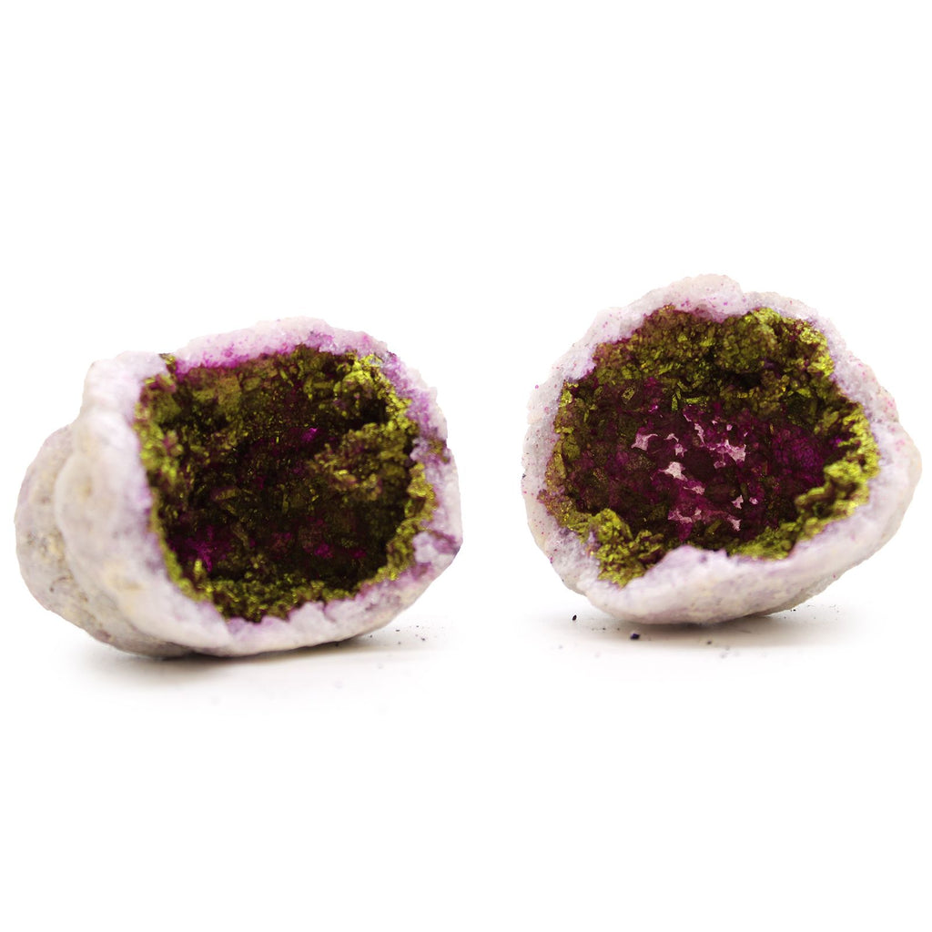 Geodi di Calcite Colorata Rosa e Dorato - Roccia Naturale 1pezzo