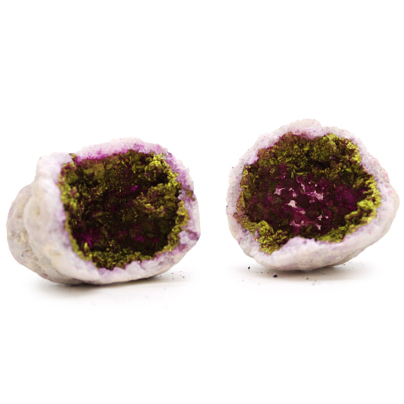Geodi di Calcite Colorata Rosa e Dorato - Roccia Naturale 1pezzo