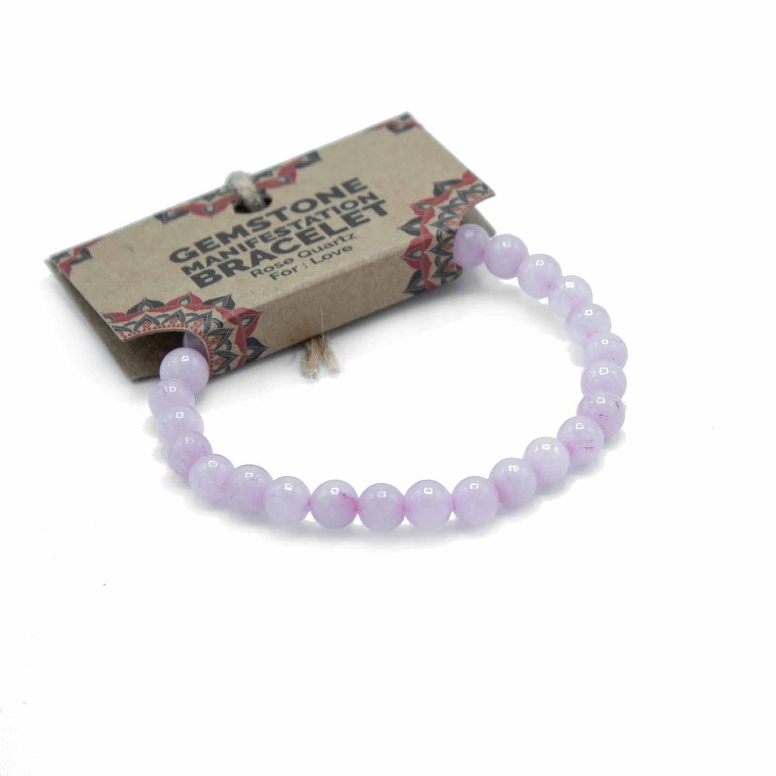 Braccialetto Manifestazione Quarzo Rosa - Amore