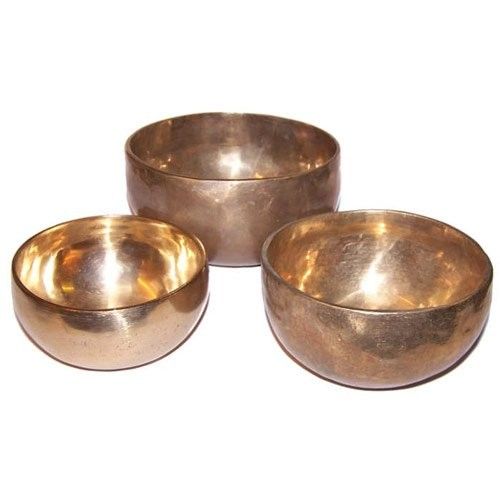 Set di 3 Ciotole Tibetane in Ottone Fatte a Mano