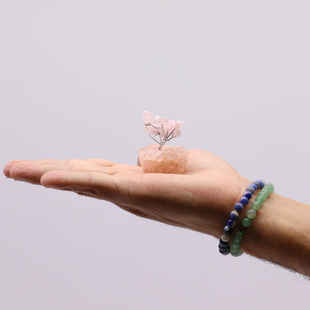 Alberello di Pietre Rosa su Base Orgonite (15 pz)