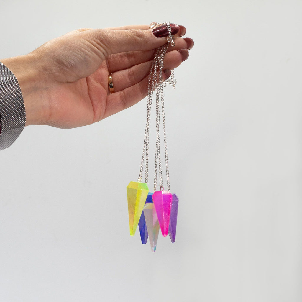 Pendolo Magico Sei Lati Aura Cristallo Viola 1pezzo