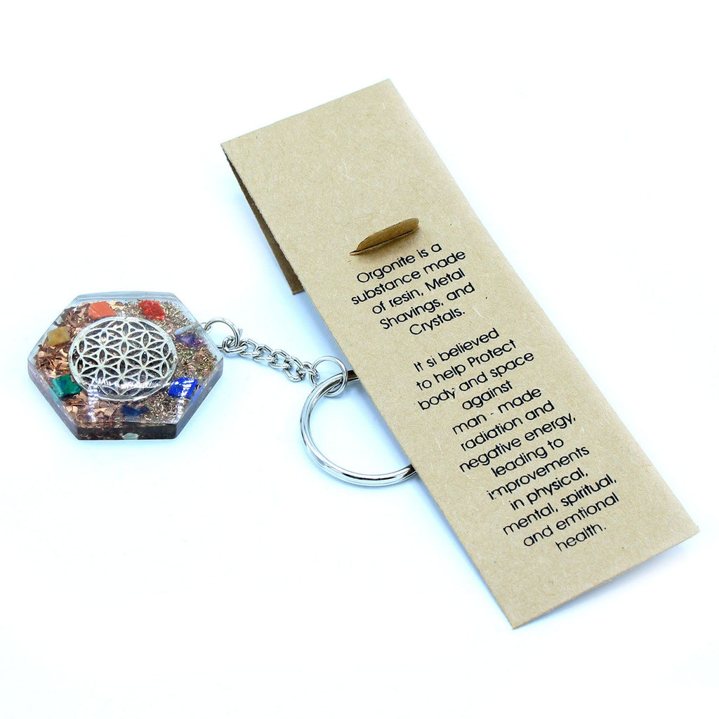 Portachiavi Orgonite Ottagono Fiore della Vita