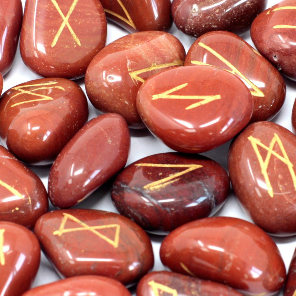 Set Pietre Rune in Sacchetto - Diaspro Rosso