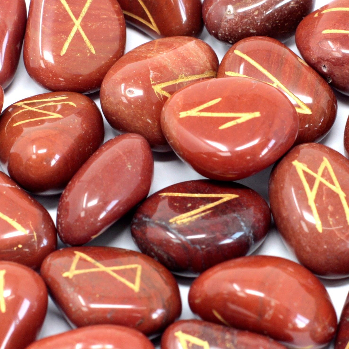 Set Pietre Rune in Sacchetto - Diaspro Rosso