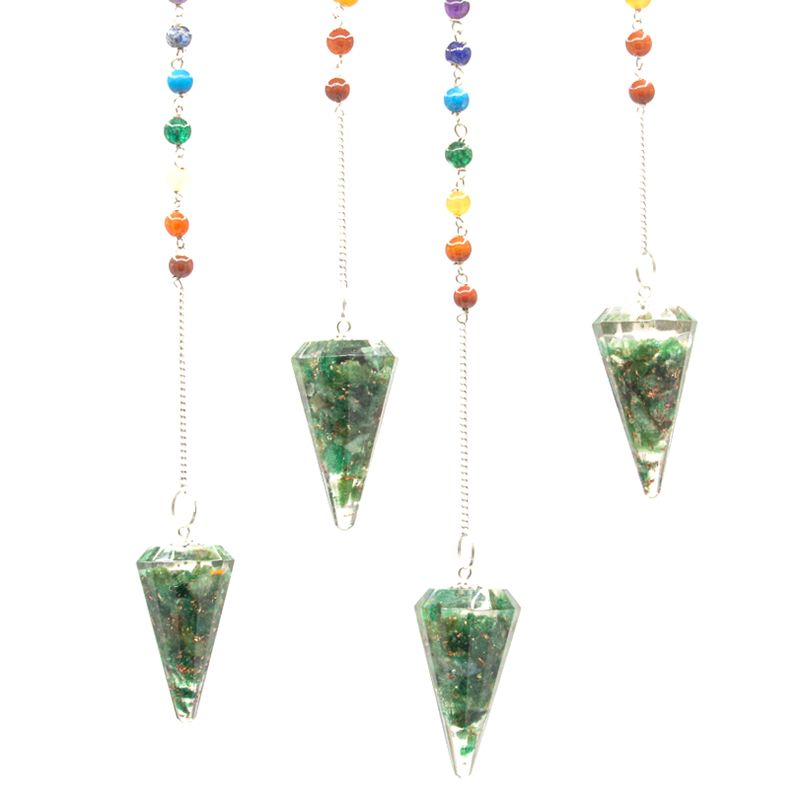 Pendolo Chakra Orgonite con Avventurina Verde