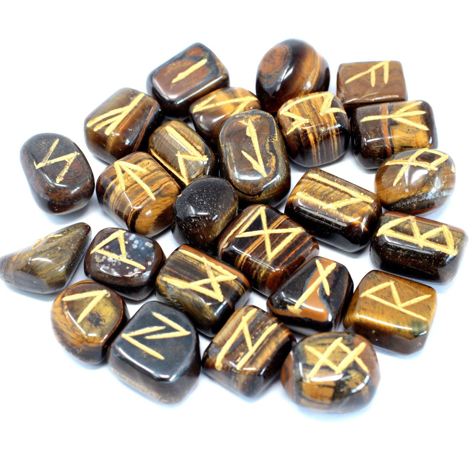 Set Rune in Sacchetto - Occhio di Tigre