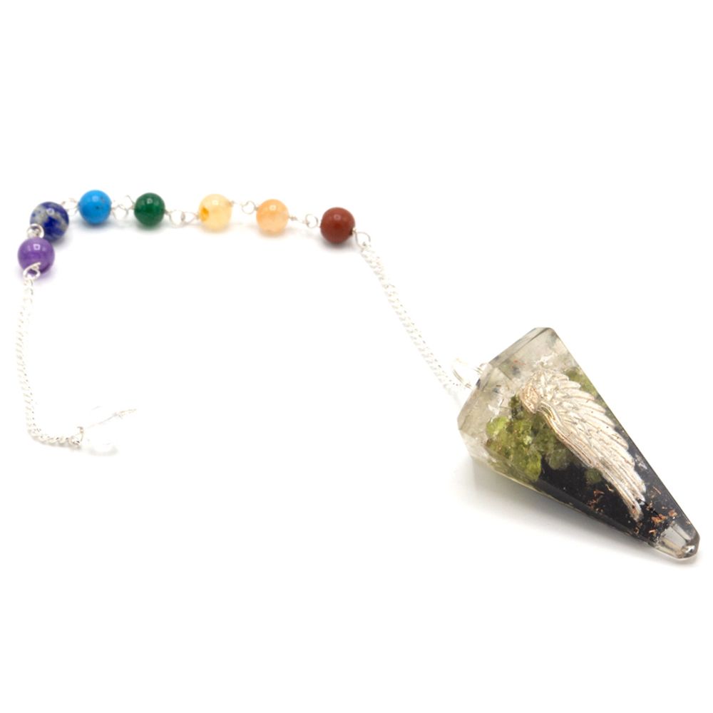 Pendolo Chakra Angel Wing Orgonite