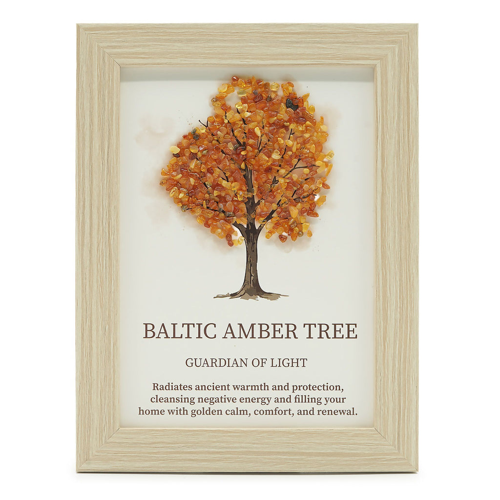 Quadro Albero della Vita Ambra Baltica 20x14,7x1cm
