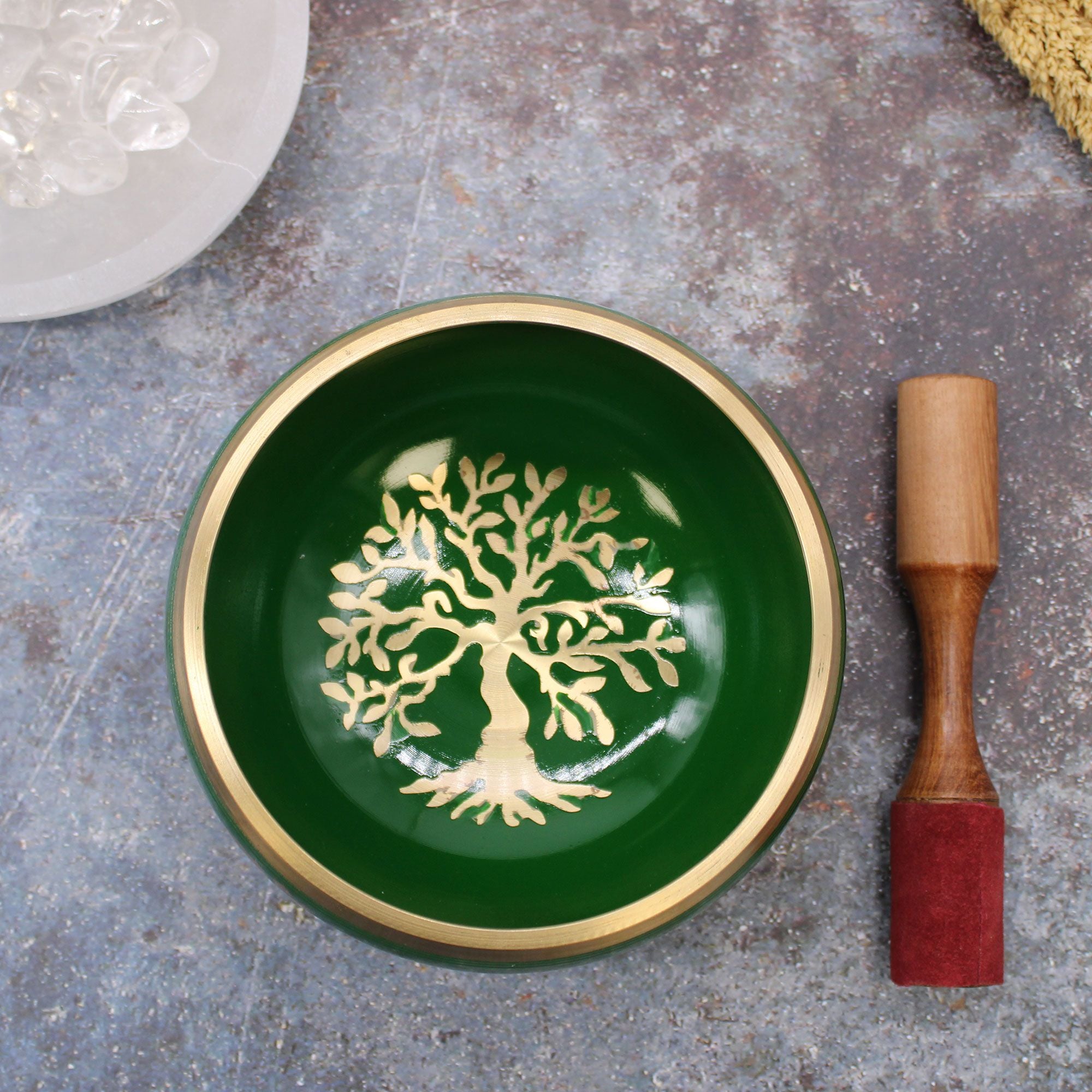 Set Campana Tibetana Albero della Vita 14cm Verde