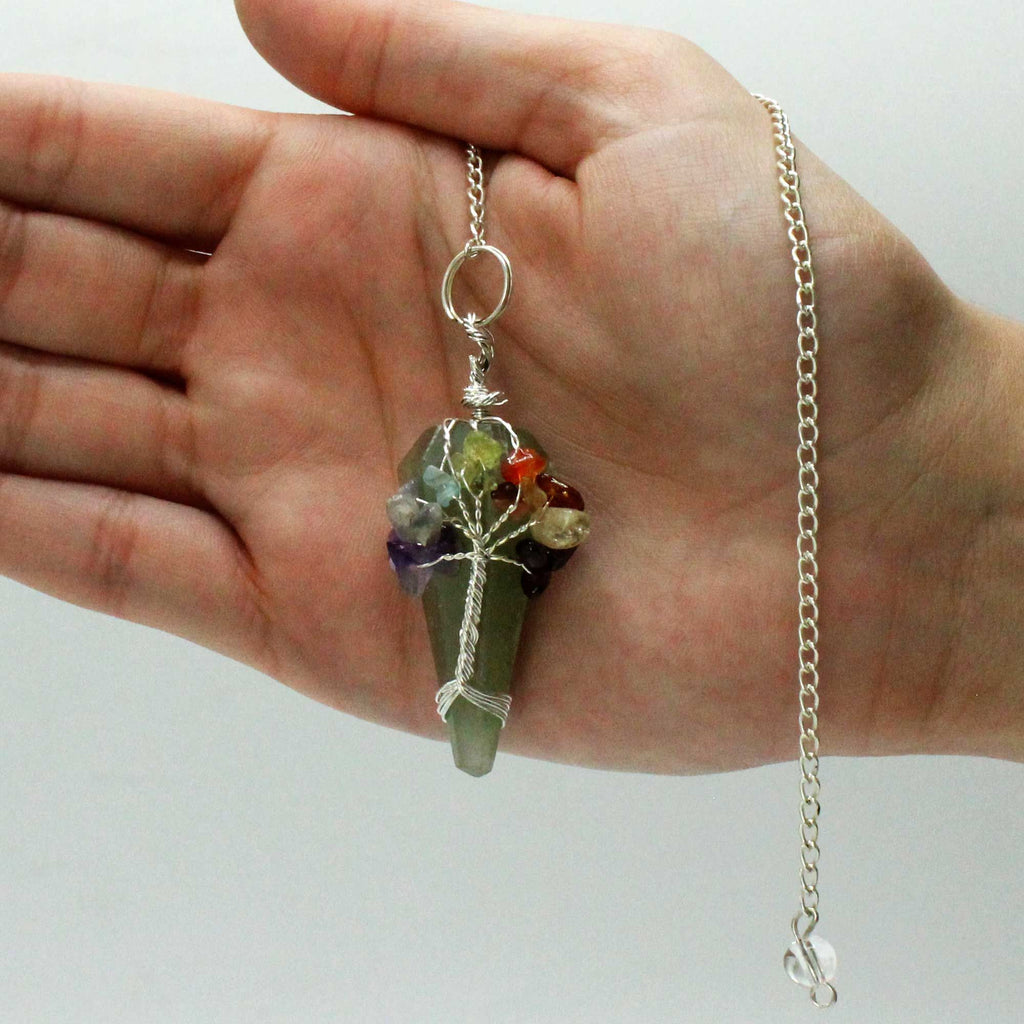 Pendolo Sette Chakra Avventurina Verde 1pezzo