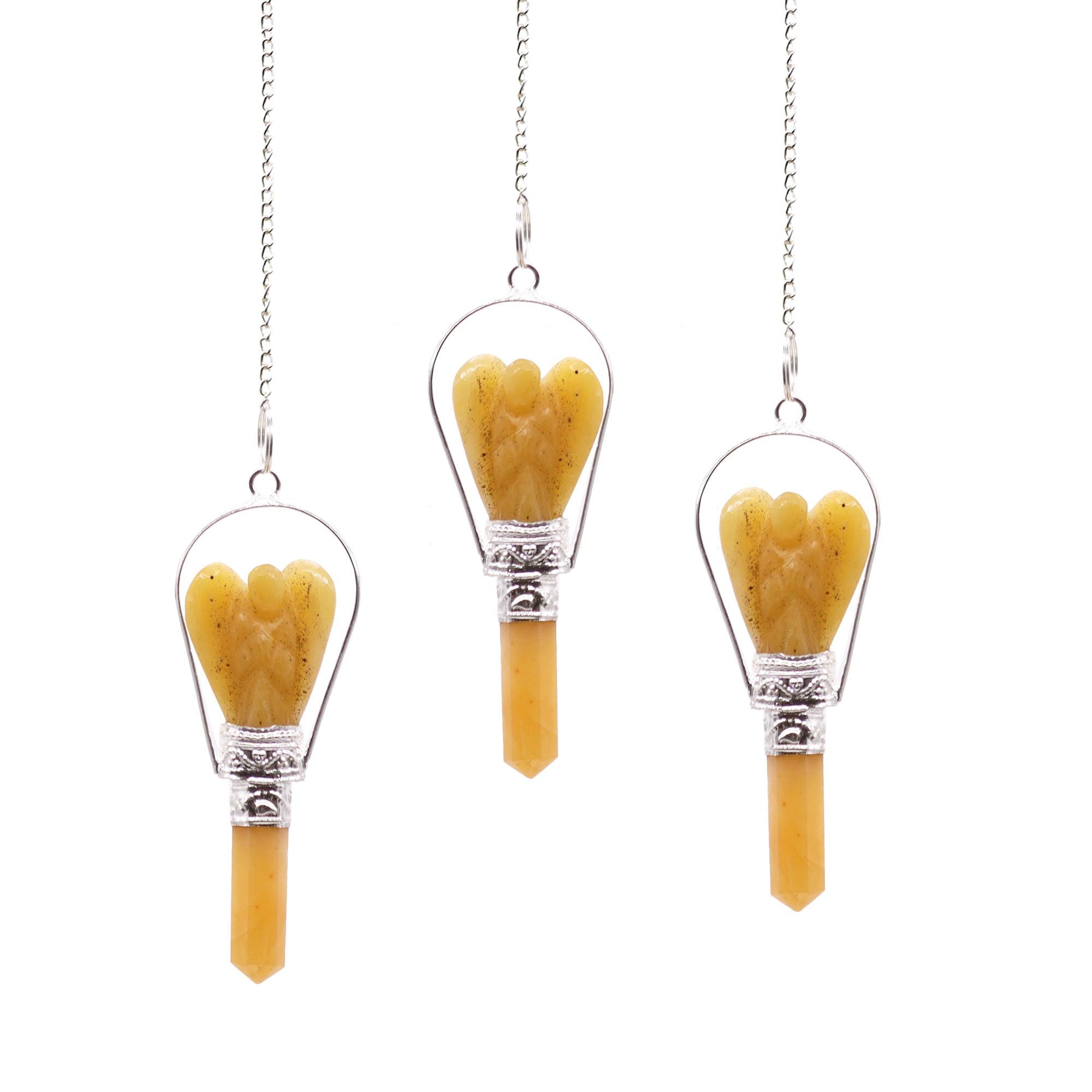 Pendolo Angelo con Anello - Quarzo Giallo 1pezzo