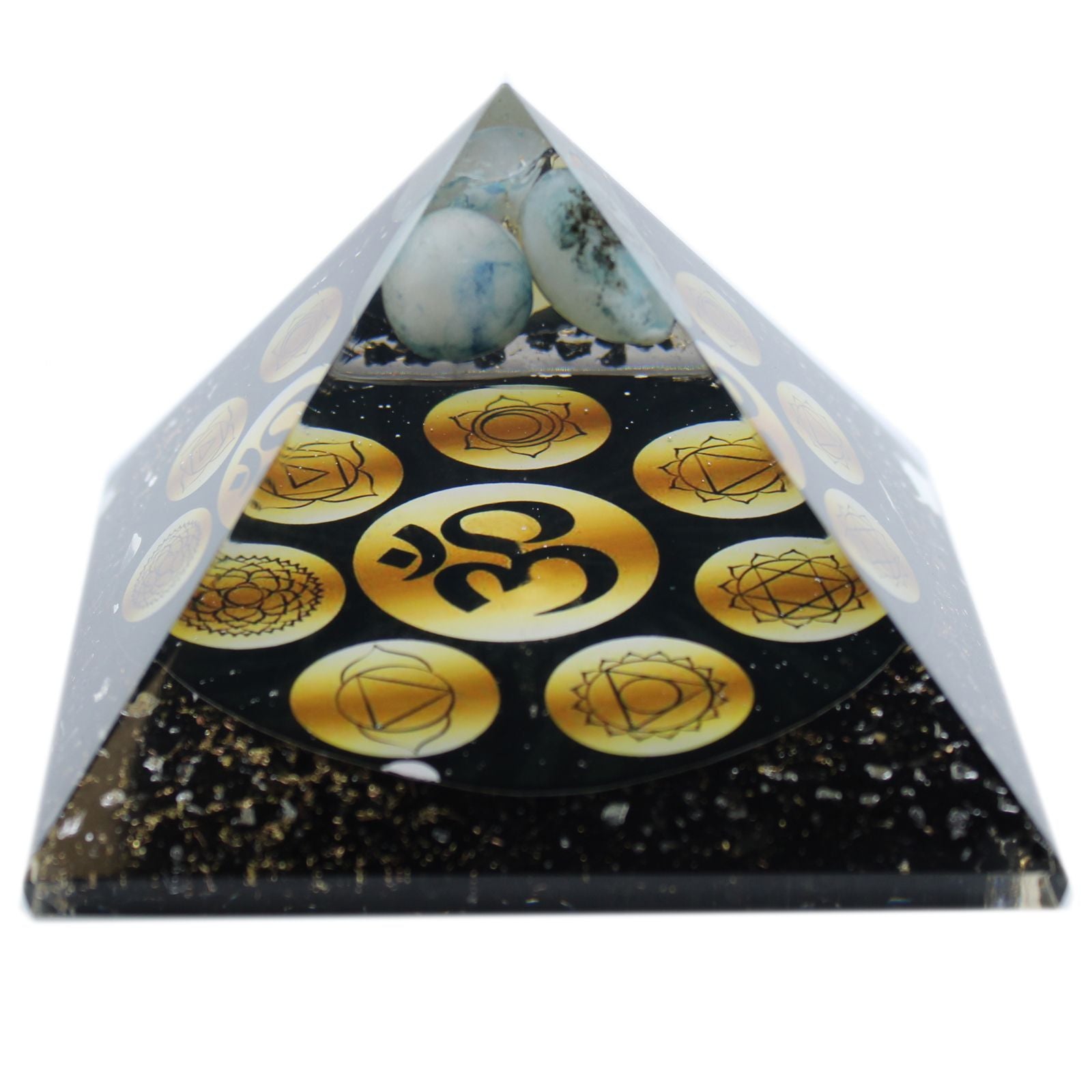Piramide Orgonite Midnight Om Chakra 90mm