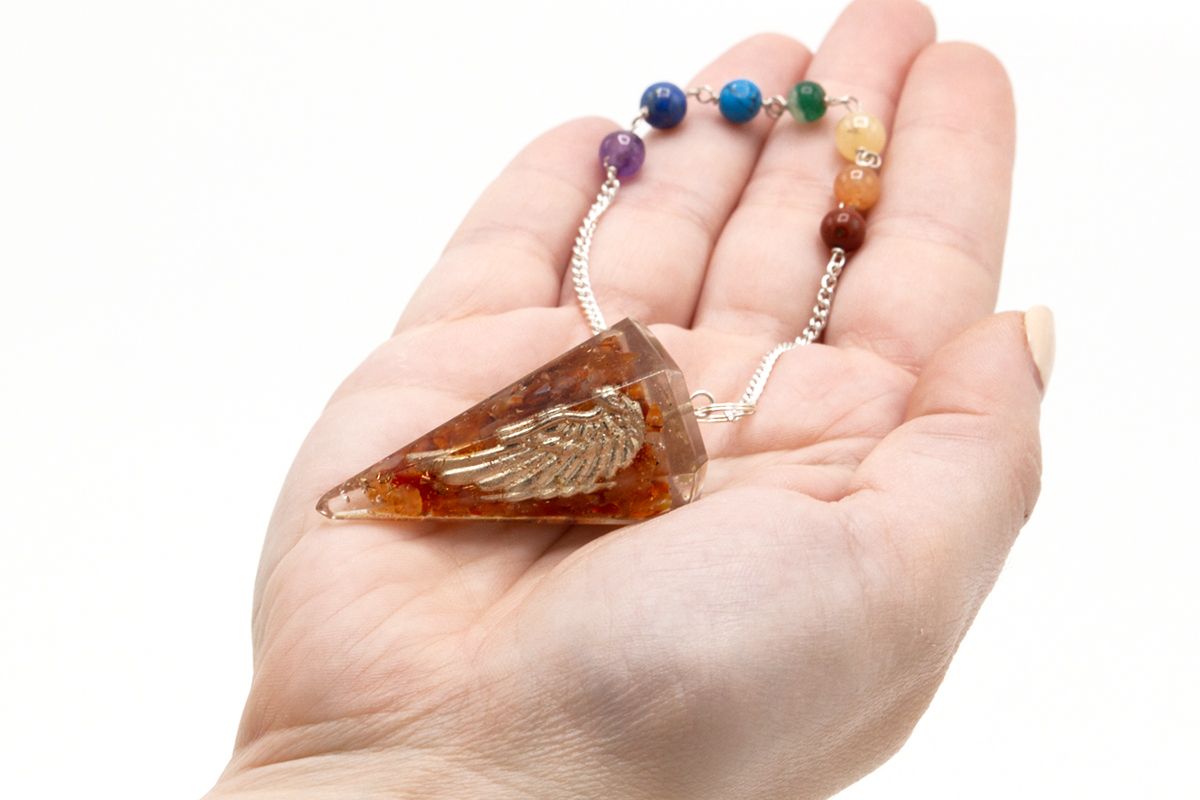 Pendolo Chakra Angel Wing Orgonite