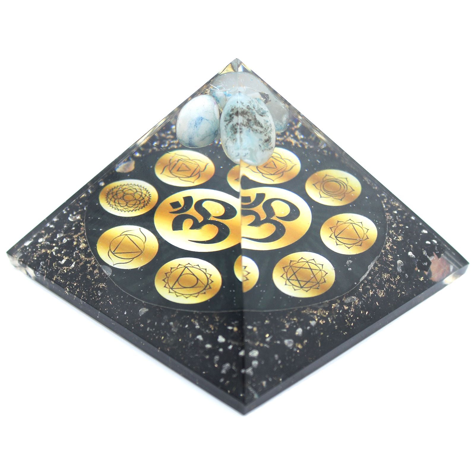 Piramide Orgonite Midnight Om Chakra 90mm