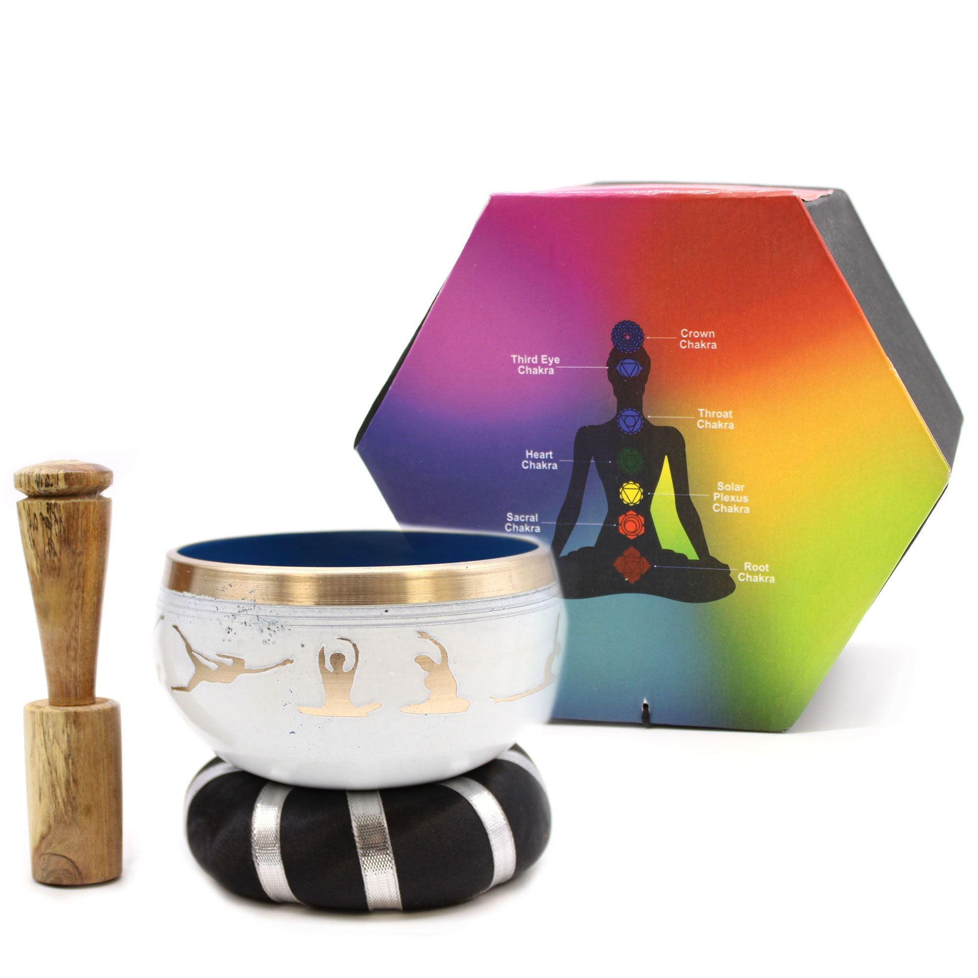 Set Campana Tibetana Yoga Moves Bianco/Blu 10.7cm