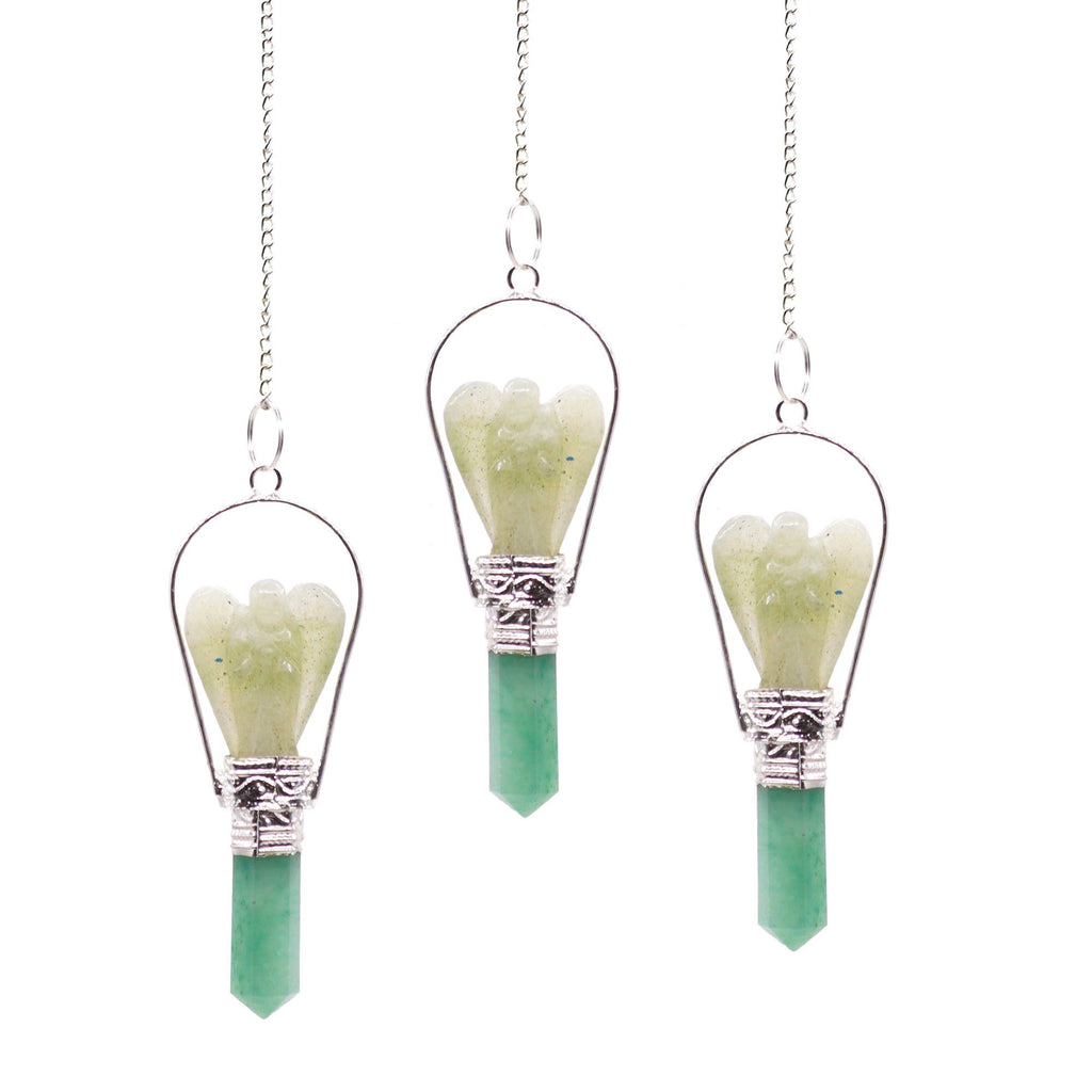 Pendolo Angelo con Anello - Avventurina Verde 1pezzo